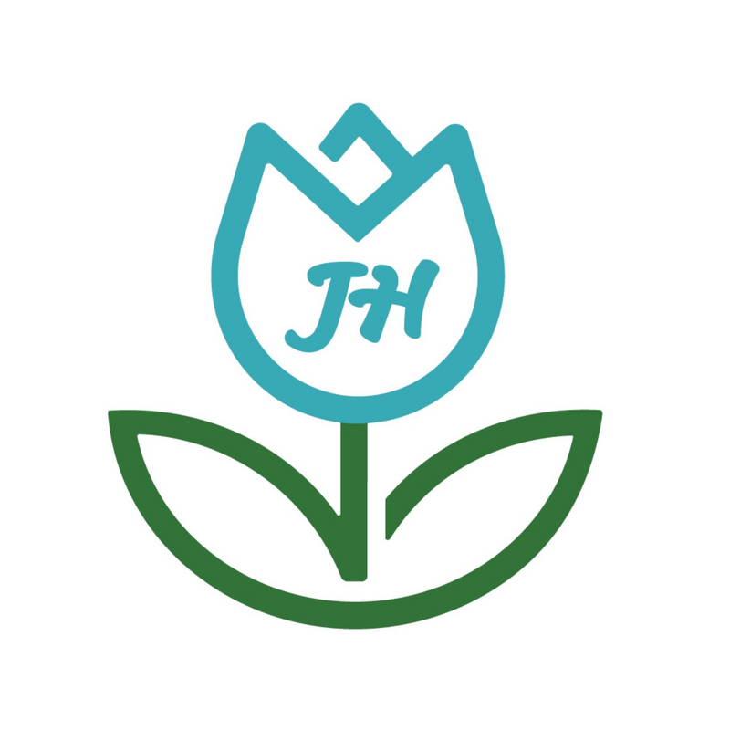 Judy's House logo, a blue tulip