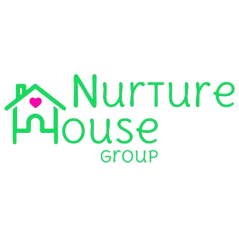 Nurtue House Group Logo, a green logo with a house and heart.